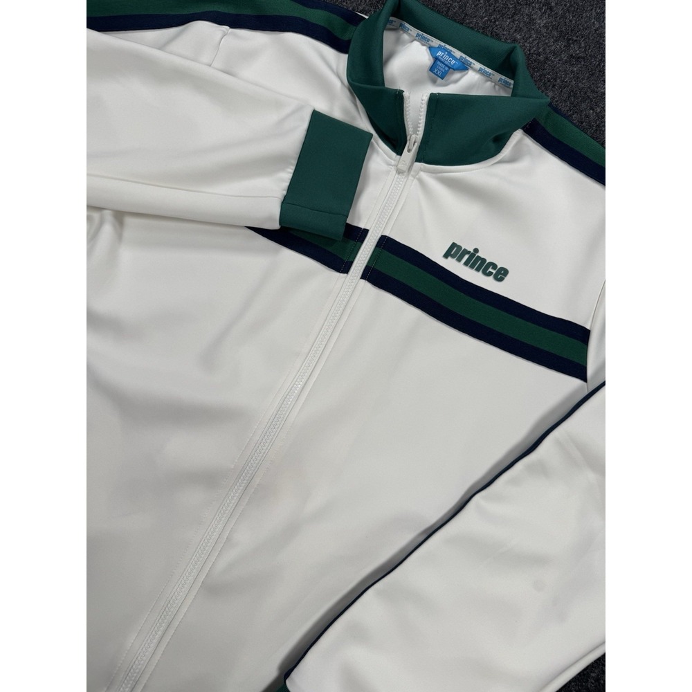Prince Pickleball Track Jacket White Green Full Zip Athletic XXL